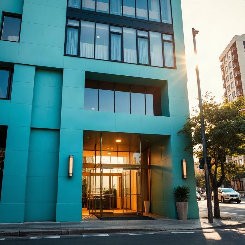 Street-level view of the Astrohalpha office entrance on Rua XV de Novembro